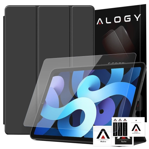 Etui do Apple iPad 10.2 9 gen 8/7 2021/2020/2019 Smart Pencil Case Alogy TPU obudowa na tablet Czarne + Szkło