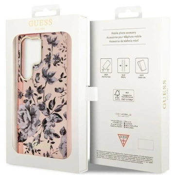 Guess GUHCS23LHCFWSP Hülle für Samsung Galaxy S23 Ultra S918 pink/pink Hardcase Flower Collection