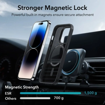 ESR CH HaloLock MagSafe Handyschutzhülle für Apple iPhone 14 Pro Mattschwarz