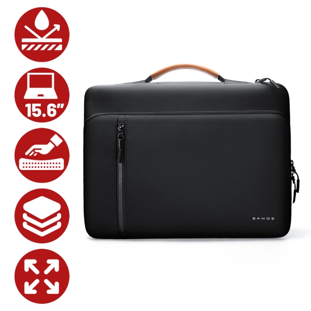 Torba wodoodporna Bange na laptopa do 15.6" – pojemna i wygodna, odporna i oddychająca, miejska i podróżna do pracy i samolotu, unisex – Czarna