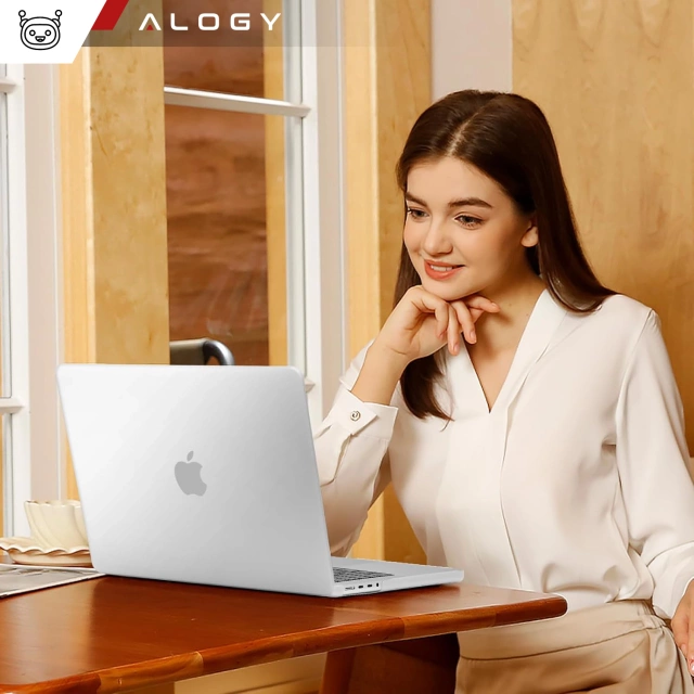 Etui ochronne do Apple Macbook Pro 14 - M1/M2/M3/M4 2021-2024 Alogy AirGuard™ Elastyczna obudowa bez odcisków palców Matowa Przezroczysta Biel