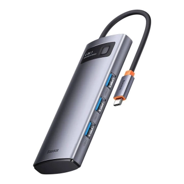 Hub 4w1 Baseus Metal Gleam Serie, USB-C für 4x USB 3.0