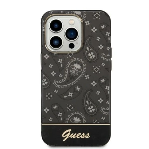 Etui Guess GUHCP14LHGBNHK do Apple iPhone 14 Pro 6,1" czarny/black hardcase Bandana Paisley