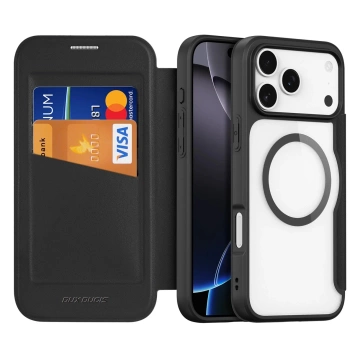 Etui do iPhone 17 Pro Dux Ducis Skin X Pro Portfel MagSafe Czarny