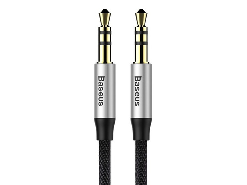 Kabel audio mini jack 3,5mm AUX Baseus Yiven 0,5m (czarno-srebrny)