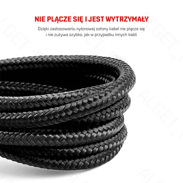 Kabel nylonowy Baseus Cafule Lightning 2,4A 50cm Czerwony