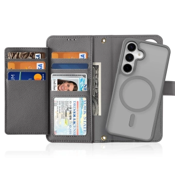 Samsung Galaxy S25 Dux Ducis Lava Lederhülle Grau