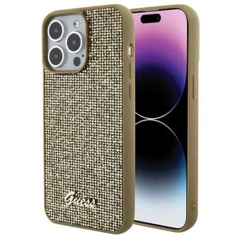 Etui Guess GUHCP15XPMSDGSD für iPhone 15 Pro Max 6,7" złoty/gold hardcase Disco Metal Script