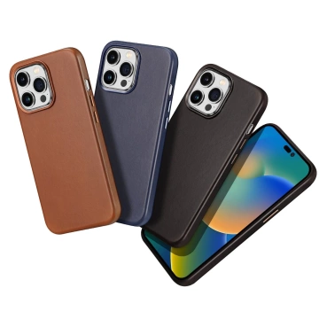 Dux Ducis Naples Hülle iPhone 14 Pro magnetische Lederhülle MagSafe braun