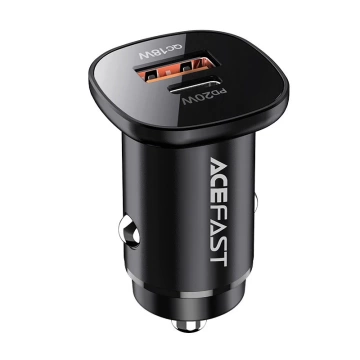 Acefast Autoladegerät 38W USB Typ C / USB, PPS, Power Delivery, Quick Charge 3.0, AFC, FCP schwarz (B1 schwarz)