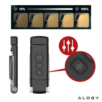 Alogy Clip Lampe LED Leselampe Wiederaufladbare Buchclip-Lampe Schwarz