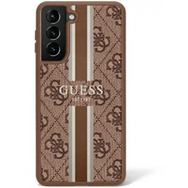 Etui Guess GUHCS23SP4RPSW do Samsung Galaxy S23 S911 brązowy/brown hardcase 4G Printed Stripe
