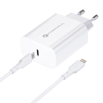 Forcell Ladegerät 20W USB-C PD QC 4.0 Lightning-Kabel für iPhone 12 13 14