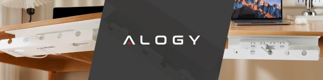 Organizer na Kable 2w1 Pod Biurko i na Ścianę, 40 cm, z Paskiem Klejącym utrzymanie porządku na biurku, Alogy CableHold™ – Biały