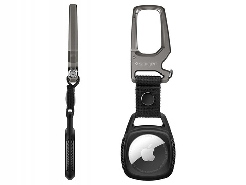 Etui Brelok Karabinczyk Spigen Rugged Armor für Apple AirTag Mattschwarz