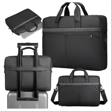 Mark Ryden 14"-Laptoptasche, wasserdicht, elegant und geräumig, leicht (0,5 kg), mit Laptopfach, 9,7"-Tabletfach und Tragegurt – Schwarz