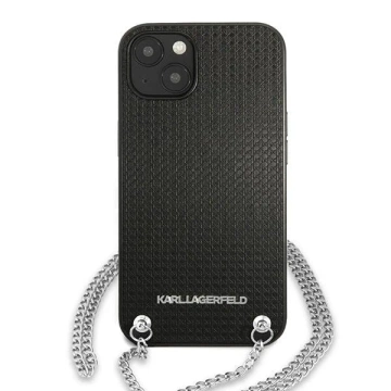 Etui Karl Lagerfeld KLHCP13MPMK für iPhone 13 6,1" Hardcase Leder Strukturiert und Kette