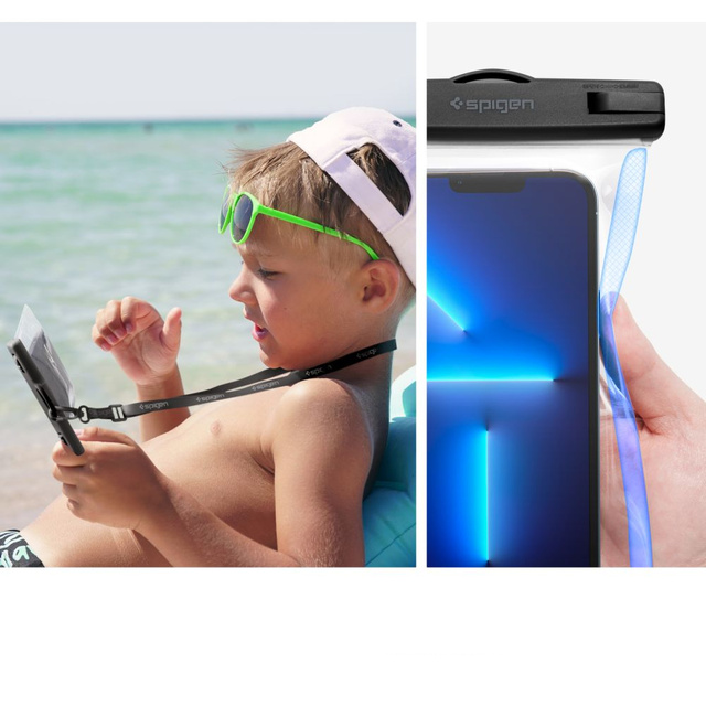 Uniwersalne etui wodoodporne na telefon 6.9 Spigen A601 IPX8 Crystal Clear