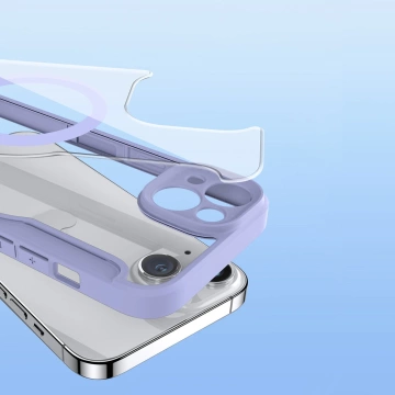 Dux Ducis Skin X Pro Case iPhone 14 Magnetic MagSafe Flip Case Lila