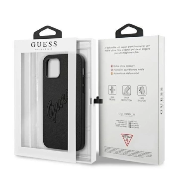 Ratet mal, GUHCP12LRSAVSBK iPhone 12 Pro Max 6,7" czarny/schwarz Hardcase Saffiano Vintage Script