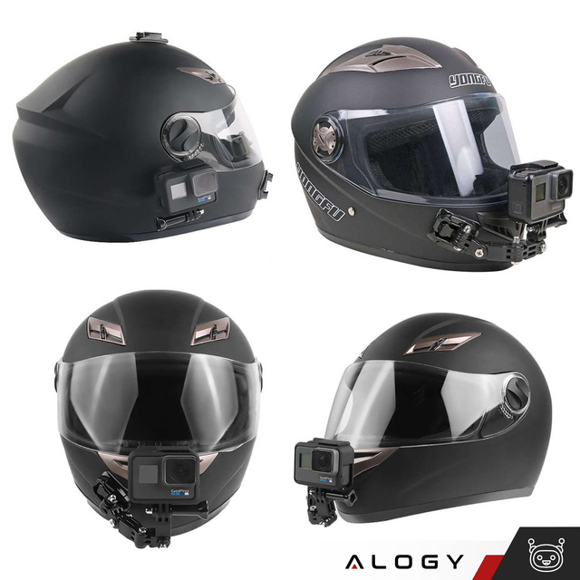 Zestaw akcesoriów montażowych Alogy 20w1 na kask do kamer sportowych GoPro, DJI, Insta360, SJCam, Eken