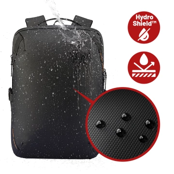 Mark Ryden 15,6" Laptop-Reiserucksack, wasserdicht, 21 l Fassungsvermögen, mit Schlüsselanhänger und Pfeife, 44 x 29 x 17 cm – Schwarz