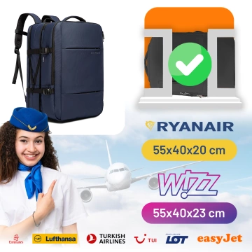 Reiserucksack Bange BackPack Business erweiterbarer Rucksack Geräumige Tasche für 17,3-Zoll-Laptop mit USB-Anschluss Schwarz