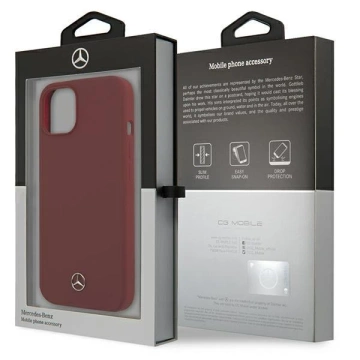 Mercedes MEHCP13MSILRE Schutzhülle für Apple iPhone 13 6.1" rot/rot Hardcase Silicone Line