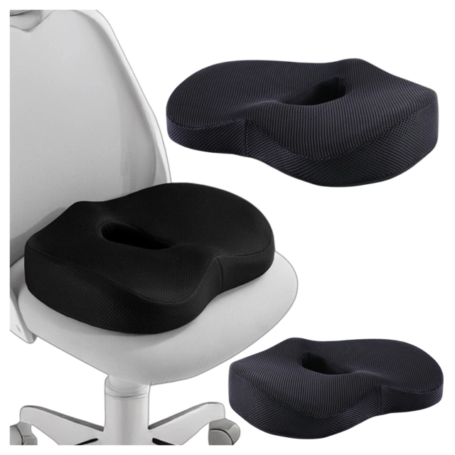 Poduszka ortopedyczna do siedzenia Alogy Seat Pillow do auta na krzesło do biurka siedzisko na fotel z pianką Memory Foam zapamiętująca Czarna