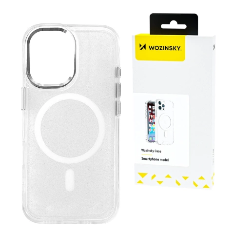 Etui Wozinsky MagSafe do Samsung S25 Glitter Case Brokat Przezroczyste