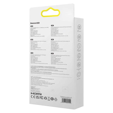 Hub 6w1 Baseus StarJoy Serie, USB-C für HDMI 3 x USB 3.0 USB-C PD RJ45