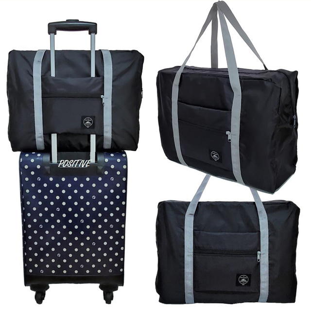 Torba podróżna sportowa na ramię męska damska na siłownie treningowa bagaż podręczny 48x32 materiałowa Alogy Sport Czarna