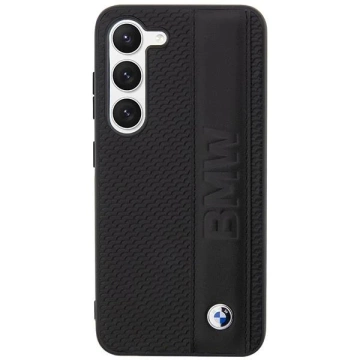 Etui BMW do Samsung Galaxy S23+ Plus HardCase Leather Textured & Stripe czarny