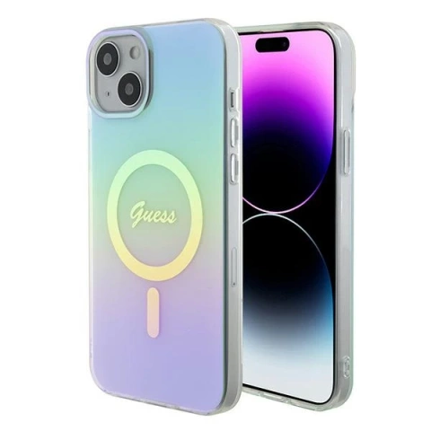 Etui Guess GUHMP15MHITSQ für iPhone 15 Plus 6,7" Hardcase IML Iridescent MagSafe türkis/türkis