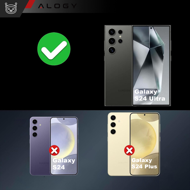 Etui do Samsung Galaxy S24 Ultra obudowa plecki futerał Hybrid Clear Case Alogy Przezroczyste + Szkło