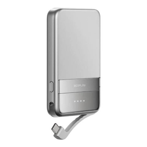 EcoFlow RAPID Magnetische Powerbank 5000 mAh, Silber – 30 W kabelgebunden, 15 W kabellos