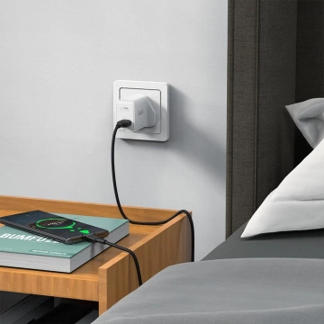 Acefast GaN-Wandladegerät (UK-Stecker) USB Typ C 30 W, Power Delivery, PPS, Q3 3.0, AFC, FCP weiß (A24 UK weiß)