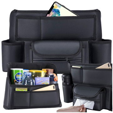 Auto-Organizer für das Auto zwischen Sitzen, Autositz, Alogy, Auto-Getränkehalter, Taschentücher, Schwarz, 2 x Kopfstützenhalter