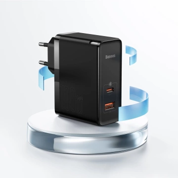 Baseus GaN5 Pro Fast Universal GaN USB Ladegerät Typ C / USB 100W PD3.0, QC4.0, AFC weiß (CCGP090202)