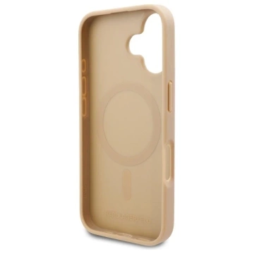 Karl Lagerfeld Hülle für iPhone 16 6,1" Beige Hardcase Hot Stamp Magsafe