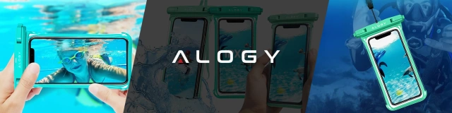 Etui Wodoodporne Uniwersalne IPX8 do Telefonów do 6.5", Wodoszczelna Ochrona na Plażę, Basen i Kajak, Dotykowy Front i Pasek na Szyję, Alogy HydroShield™ – Zielone