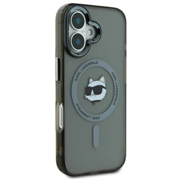 Etui Karl Lagerfeld für iPhone 16 6,1" Czarny Hardcase IML Metal Choupette Head MagSafe