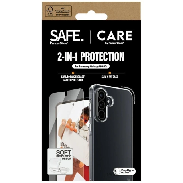 Samsung Galaxy A56 5G CARE von PanzerGlass 2in1 Case Glasschutz-Kit