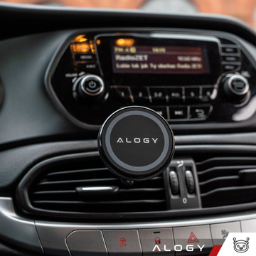 Magnetische Autohalterung für Telefon, Fenster, Kühlergrill, Cockpit, Armaturenbrett, Auto, Telefon, Alogy Black