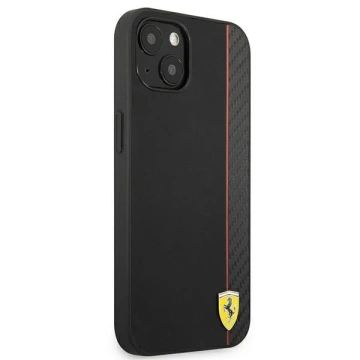 Etui na telefon Ferrari iPhone 13 mini 5,4" czarny/black hardcase On Track Carbon Stripe