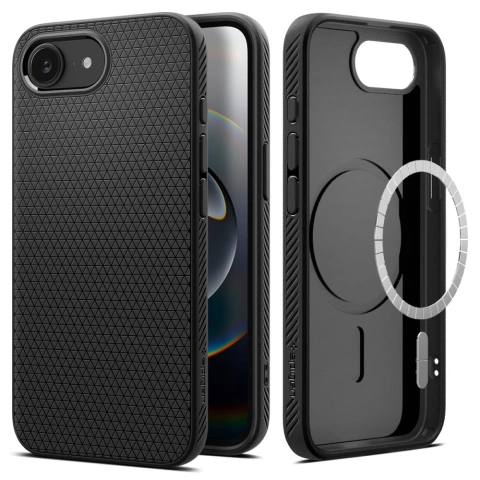 Etui do iPhone 16e Spigen Liquid Air Mag MagSafe Matte Black