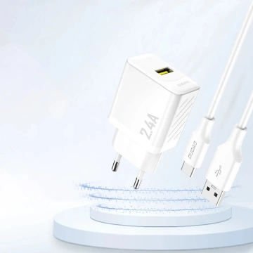 Dudao A23 2,4A USB-A Wandladegerät | Schnellladen | Weiß