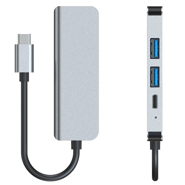Hub Adapter 2x USB-A HDMI USB-C V2-HUB 4w1 USB-C Grey