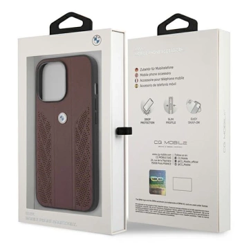 Etui BMW BMHCP13LRSPPR für Apple iPhone 13/ 13 Pro 6,1" Hardcase Leather Curve Perforate