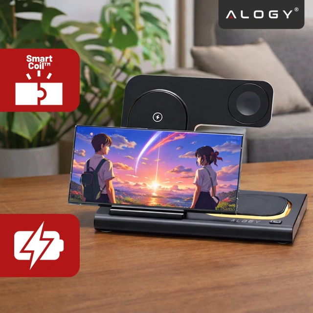 Ładowarka bezprzewodowa dla Samsung: Stacja ładowania bezprzewodowa 3 w 1 do Samsung Galaxy Watch 7/6/5/4/3 Pro Classic, Galaxy Buds do S25 Ultra, S24 , S23, S22, S21, S20, Note 20/10, Z Fold